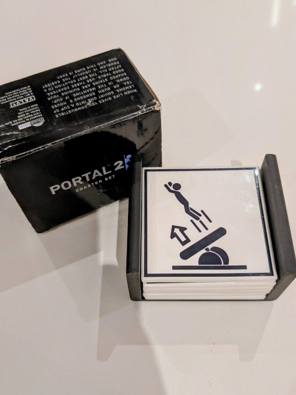 Portal 2 Warning Sign Ceramic Coaster Set by ThinkGeek (Incomplete Set - 6 of 8)
